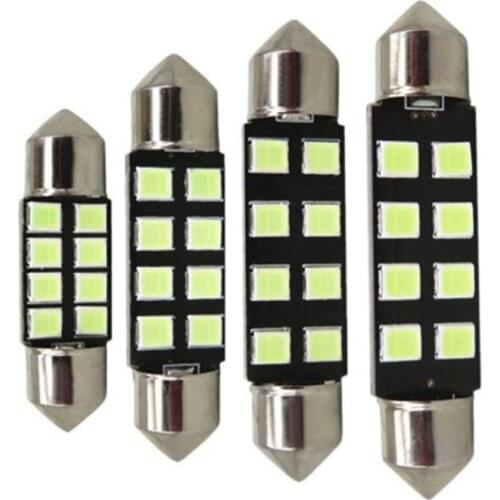 10PCS 31mm 36mm 39mm 42mm Auto LED FESTOON Bulb 2835 leds C5W Car Dome Light Auto Interior Map Read Lamp DC12V white blue pink