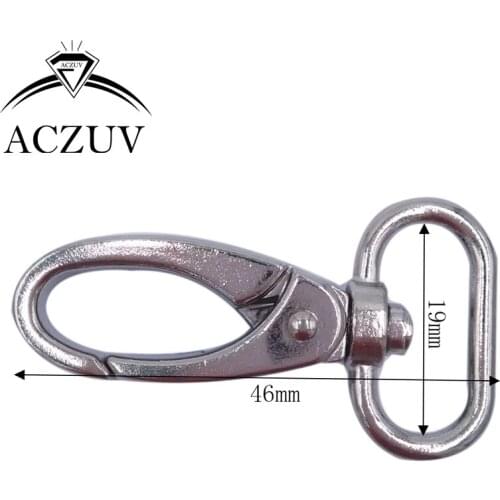 100pcs Rhodium Plated 46mm Metal Swivel Lobster Clasp Snap Hook fit Purse Chain Keychains Handbag Buckles DIY Accessories SLC008