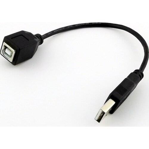 1x USB 2.0 A Male Plug to USB Type B Female Jack Scanner Printer Extend Converter Adapter Cable Cord Black 15cm