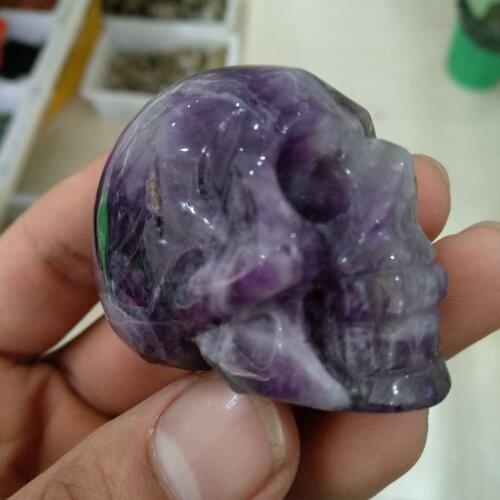 2in Dream Amethyst Chevron Crystal Healing Skull