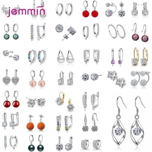 4 Pairs Lots Drop Earrings For Women Girls 925 Sterling Silver CZ Crystal Best Friend Gift 2021 Trend Fashion Jewelry Wholesale