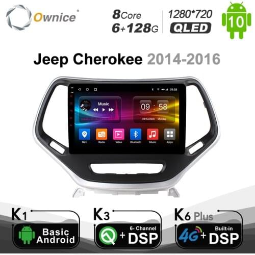 6+128G Ownice Octa Core Android 10.0 Car DVD GPS Player for Jeep Cherokee 5 KL 2014-2018 4G LTE DSP Optical 1280*720 BT5.0 SPDIF