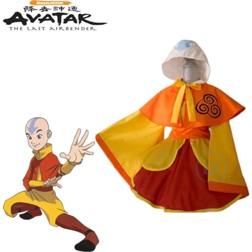 Anime Avatar The Last Airbender Bumi Avatar Aang Kimono Dress Cosplay Costume Halloween Custom Made Uniform