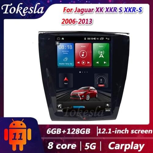 Tokesla Car Radio For Jaguar XK XKR S XKR-S Telsa Android 11 Stereo receiver Central Multimedia Player Gps Navigation 2006-2013