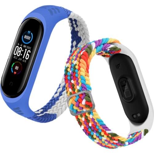 For Mi band 6 4 3 5 Bracelet Nylon Strap Wristband Sports Breathable Bracelet For Xiaomi Mi band 5 6 4 3 Replacement Strap