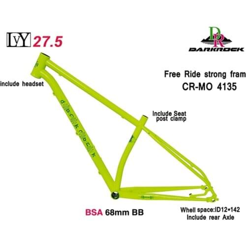 DARKROCK LVY Mountain Bikes Frame 27.5inch Barrel Shaft Chromium Molybdenum Steel 142mm*12mm CR-MO4135