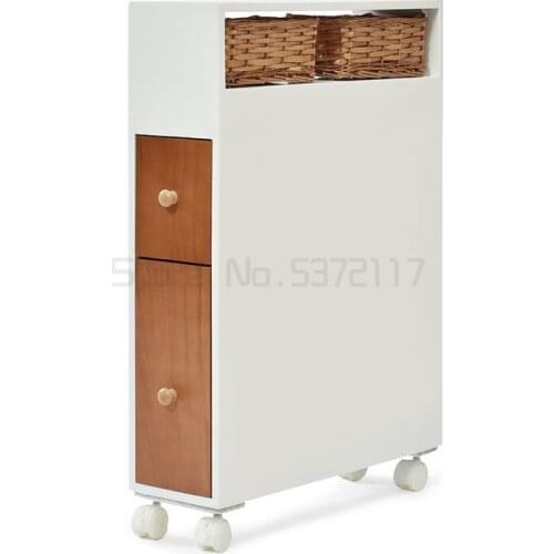 Sofa side cabinet narrow cabinet armrest side cabinet movable sofa cabinet slit side coffee table