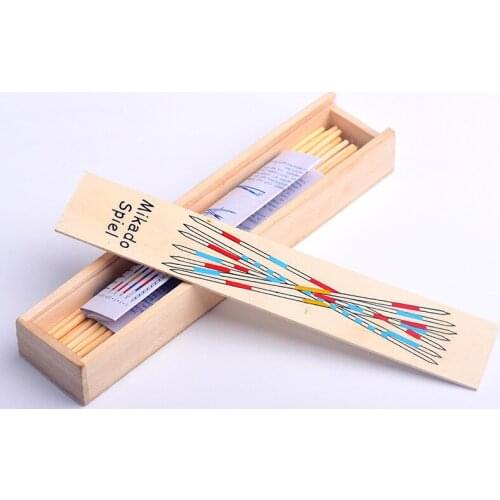 Hot Baby Educational Wooden Traditional Mikado Spiel Pick Up Sticks With Box Kids Funny Learning Game Toys Gift New Sale