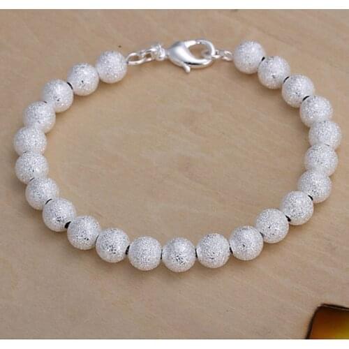 H145 silver fashion jewelry 925 jewelry silver plated bracelet 8mm Beads Bracelet /YARCAGMO FNUNKXDO