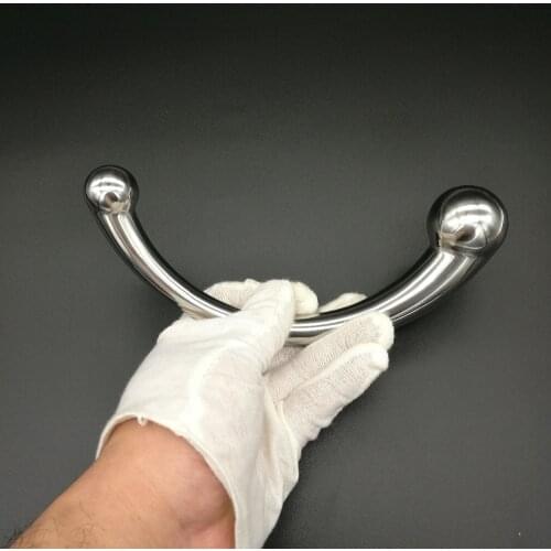 Happygo,Male&Female Masturbators,stainless steel Curve G Spot Anal Plug,Fetish Anal Sex Toy,Heavy Anus Bead,Adult Game A258