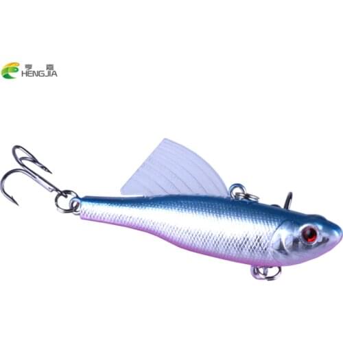 HENGJIA 65mm 17g Winter Fishing Lure Hard Bait VIB Bait With Lead Inside Diving Swivel Jig Wobblers Crankbaits pesca PE016