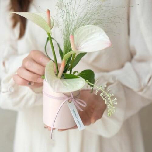 Hug Bucket Mini Flower Boxes Cardboard Cupcake Box Floral Vase Decoration Birthday Party Florist Boxes Packaging Wholesale