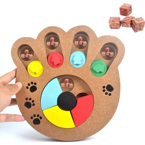 Puzzle Pet Dog Toys Interactive Bone Paw Print Type Feeding Toy For Small Large Dogs Puppy Wood Fun Multifunctional Pet Dog Play
