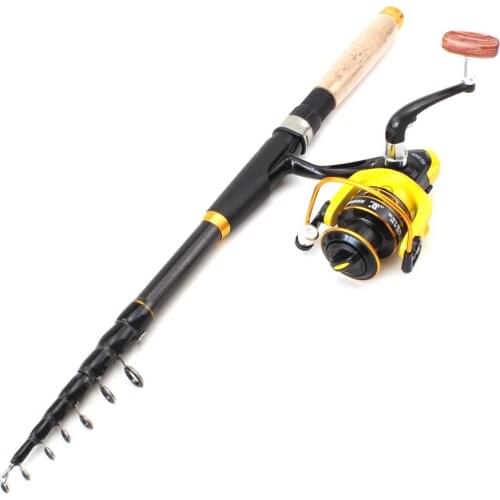 3.6M Carbon Telescopic Fishing Rod Portable Spinning Fishing Rod and 12BB reel Pole Travel Sea Boat Rock Fishing Rod stream fox
