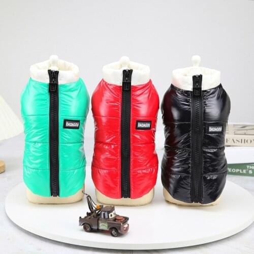 Pet Costume Dog Tricolor Zipper Vest Teddy Clothes Winter Baby Puppy Jacket Pomeranian Warm Cotton Padded Clothes