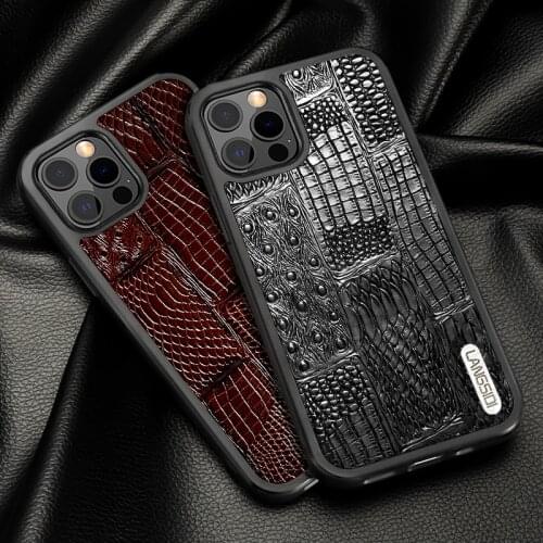 LANGSIDI Genuine Leather Magnetic Case For iPhone 12 Pro Max 12 mini 12 Luxury Shockproof cover Magsafe Wireless Charging case