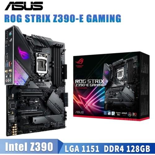LGA 1151 Asus ROG STRIX Z390-E GAMING Motherboard DDR4 64GB PCI-E 3.0 M.2 SB3.1 Gen 2 Z390 Placa-Mãe 1151 Bluetooth 5.0 ATX New