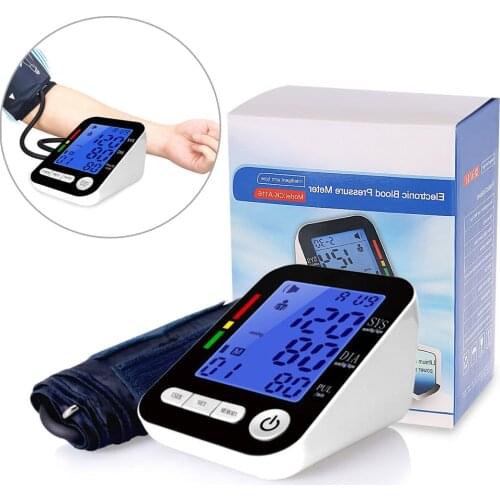 Blood Pressure Monitor Upper Arm Automatic Digital Blood Pressure Monitor Cuff Home BP Sphygmomanometers with Large LCD Display