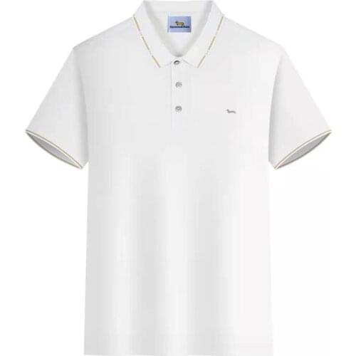 New Summer Men Polos Casual Shirts Short Sleeve Cotton Harmont Slim Fit Breathable Blaine Embroidery Brand Shirts