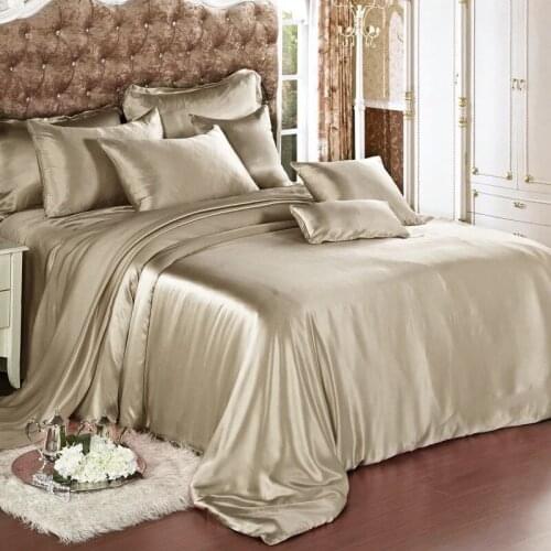 100% Mulberry Silk 19mm Seamless King Queen gray pink blue Colors Sheet Duvet Cover 11 Pieces Set Customize MS03