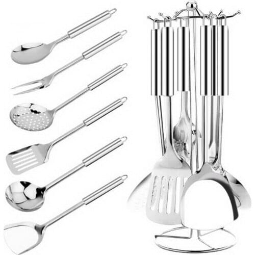 210202/Stainless steel kitchenware piece set /kitchen utensils set /household full set of cookware /Hook design