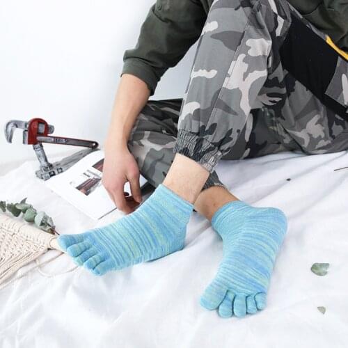 5 Pairs Mens Cotton Five-fingered Socks Fashion Short Ankle Colourful 5 Toes Comfortable Novelty Five Finger Toe Socks