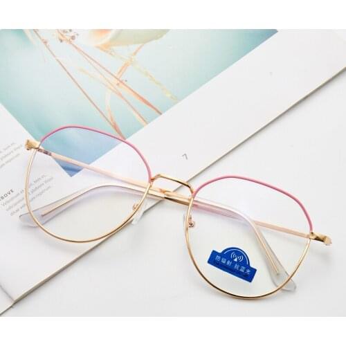 New Optical Transparent Glasses Women Myopia Eyeglasses Frames Metal Clear Lenses Womens Glasses Men Eyeglasses Frame