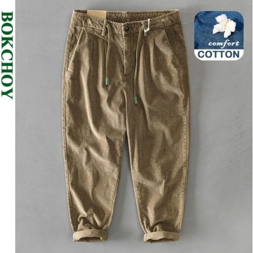 Autumn and Winter New Mens Cotton Solid Color Casual Corduroy Pants Z324