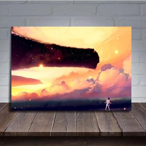 Prints Home Decor Aesthetic Canvas Poster Creative Painting Wall Art Modular Animation Landscape Picture Frame For Living Room