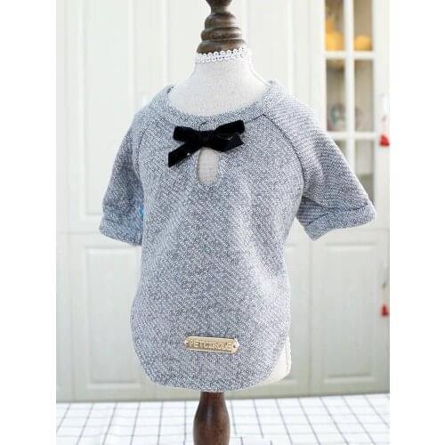 Pet Small Dog Clothing Than Bear Teddy Clothes Puppy Dog Clothes Spring And Autumn Spring Dress Small Bow Sweater Cardigan