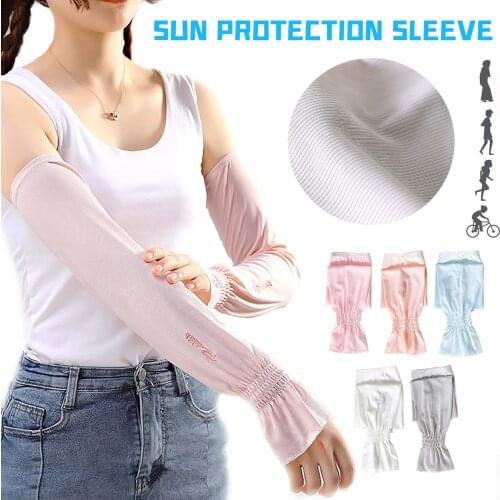 Arm Sleeves Summer Sun Protection Anti-Uv Run Riding Sleeve Ladies Cool Outdoor Uv Protection Arm Cover Manguito Ciclismo