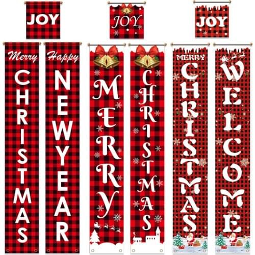 Merry Christmas Outdoor Hanging Door Banner Christmas Decorations for Home Christmas Ornaments Xmas Gifts Navidad New Year 2022