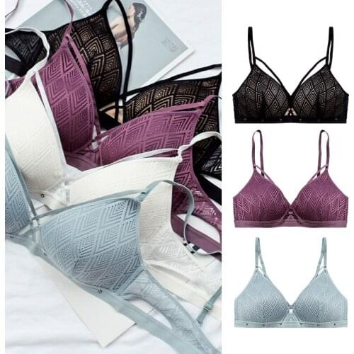 Sexy Bra Lace Underwear Set Women New Lingerie Wireless Lenceria Solid Bralette Panties Thin Langerie Push Up Bra and Panty Sets