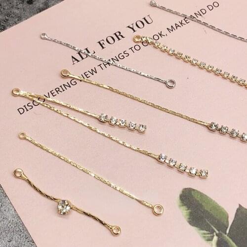 Copper plated real gold zircon ear wire tassel DIY earrings basic material earring accessories