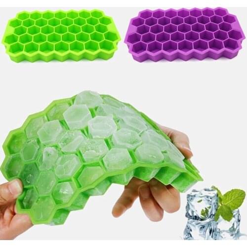 Creative DIY 37 Ice Cube Honeycomb Tray Silicone Mold Shape Ray Cream Party Bar Cold Tools Maker Popsicle Kichen Accessories