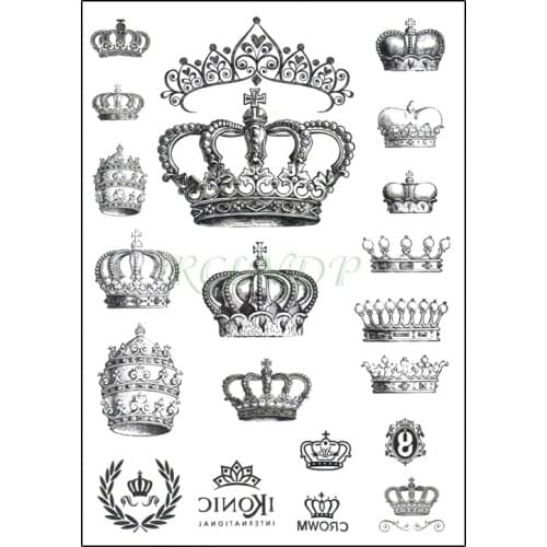 Waterproof Temporary Tattoo Sticker Crown Type Olive Branch Stickers Fake Tatto Flash Tatoo Arm Leg Body Art for Men Women Kids