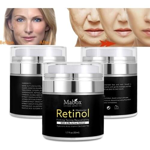 MABOX 2.5% Retinol moisturizing Cream Hyaluronic Acid Cream With Vitamin E Anti wrinkle remove fine line Anti aging Face Cream