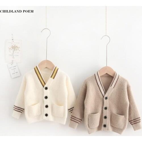 Baby Boys Cardigan Knitted Baby Kids Sweaters V-neck Kids Jumper Cardigans Woolen Boys Girls Sweater Toddler Cardigan Sweater