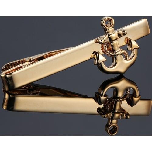 High quality Anchor Metal Tie Clip Mens Skinny Glossy Tie Bar Gold Silvery Wedding Necktie Clips Pin Fashion Men Jewelry