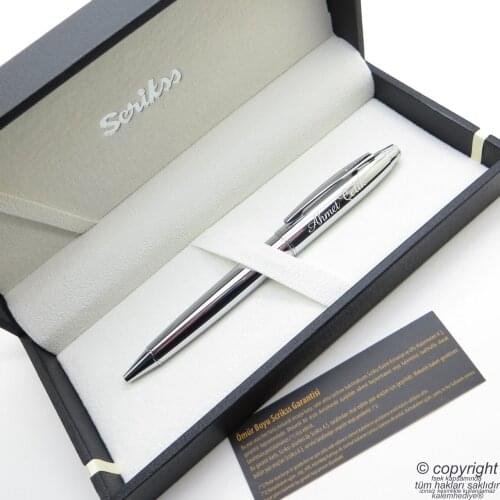 Scrikss 35 Bright Chrome Ballpoint Pen | Scrikss Pen | İsme Special Pen | Gift Pen