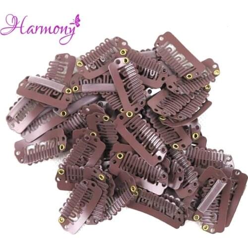 Harmony Plus Hair 100pcs Wig Clips 28mm 6 Teeth Snap Clips For Hair Extensions Tools 6 Colors Available