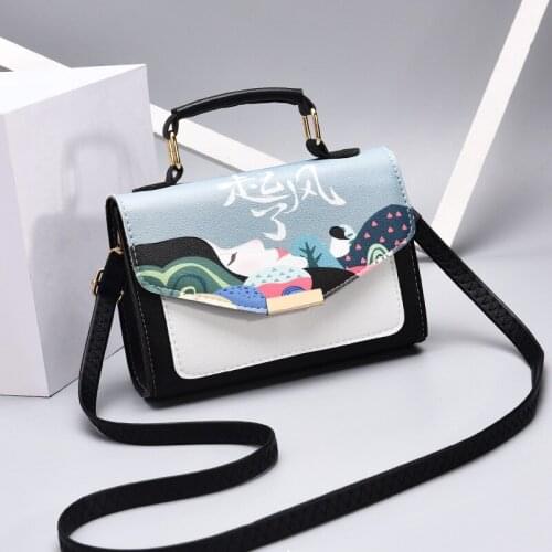 USOUL 2020 Hot Handbag Woman Crossbody Shoulder Bags Picture Print Flap Sling Bag for Women Summer PU Leather Hand Bags Female
