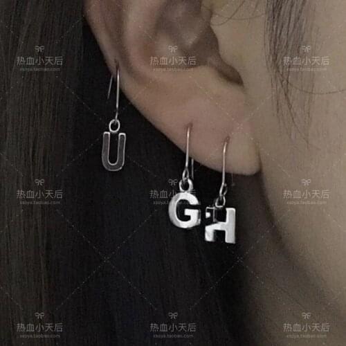 Custom custom simple letter earrings