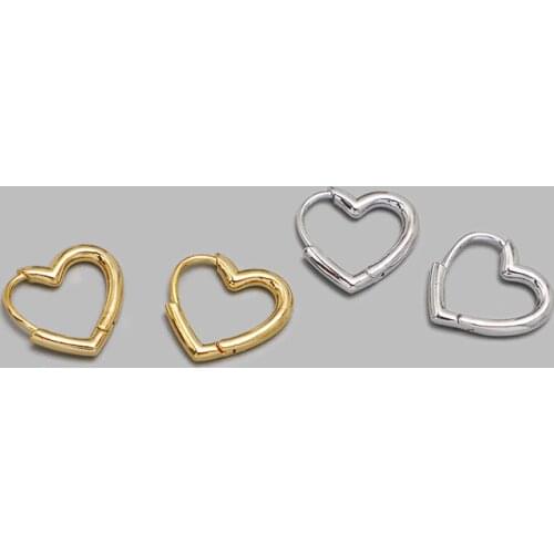 Gold Heart Stud Earrings For Women Fashion Jewelry New Sweet Charms Korean Brand Earring Girls Best Gifts