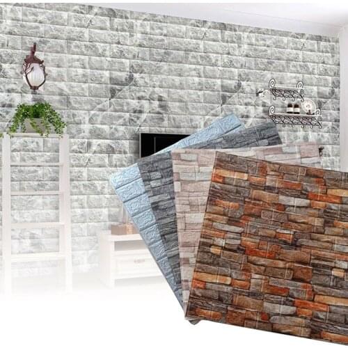1PC 35*38cm 3D PE Cotton Wall Sticker Wallpaper Brick Panels Peel Self Adhesive Bedroom For Living Room