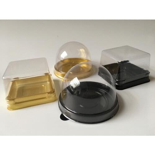 100sets Clear Plastic Wedding Cupcake Boxes for Bridal Shower Christmas Party Gift Boxes Cake Dome Packaging Favors Boxes