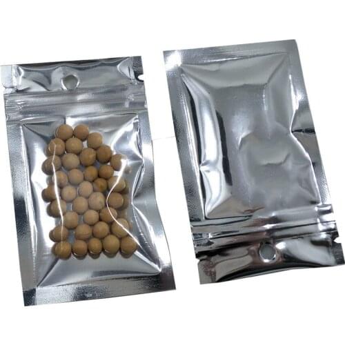 100Pcs Aluminum Foil Clear Bag Self Seal Zipper Ziplock Pack Bag Resealable Mylar Zip Lock Food Packaging Bag Pouch 21 Sizes