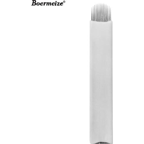 14 U 50pcs 100pcs Sharp Permanent Makeup Eyebrow Tatoo Microblading Needles For 3D Embroidery Manual Tattoo Pen Machine