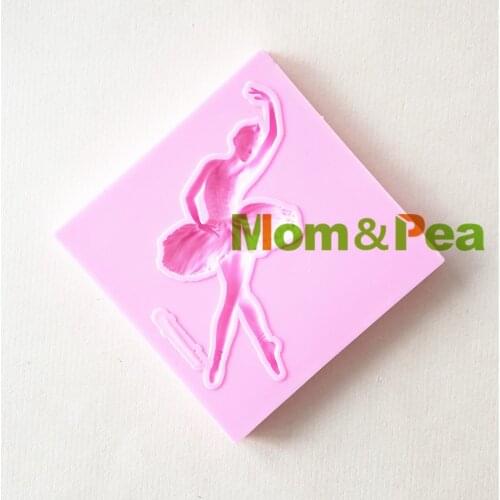 Mom&Pea 1426 Free Shipping Ballet Dancer Mold Cake Decoration Fondant Cake 3D Mold Soap Mold Food Grade