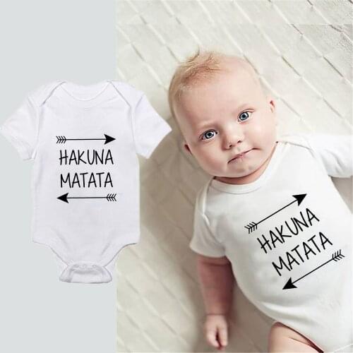 2021 Hakuna Matata Newborn Short Sleeve Summer Baby Boy Clothes Romper Baby Girl Clothes Roupas de bebe Girls Baby Clothing